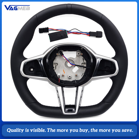 For BMW G20  Leather Steering Wheel Black Stitch Black Marker With Button Frame Heated Vibration Hands Off