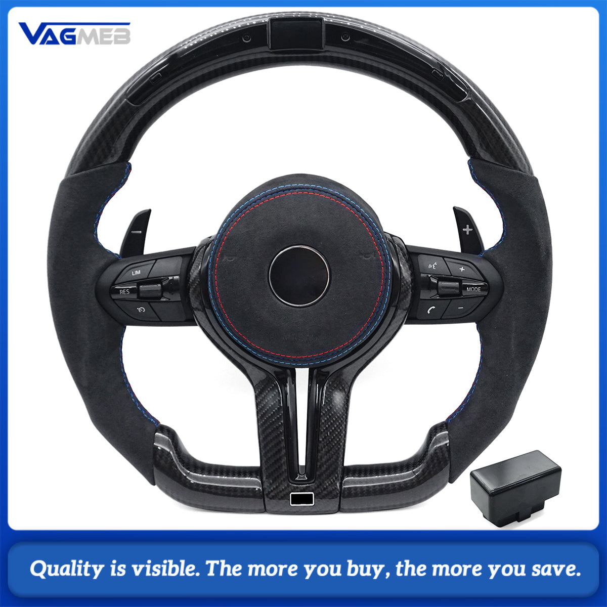 For BMW X3 X4 X5 M2 M4 M8 F10 F15 F20 F22 F30 E90 E91 Customized carbon fiber steering wheel with embedded LED lights