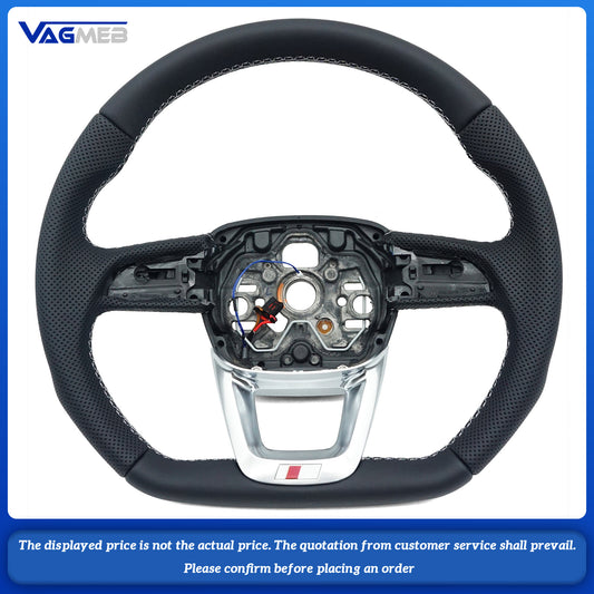 For Audi S RS Sline logo Q3  custom Leather semi-perforated steering wheel with heating