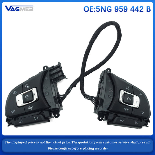 Steering wheel button with ACC button For VW Tiguan L Tiguan II 2017 2018 2019 2020 2021 2022 2023 2025 5NG 959 442 B