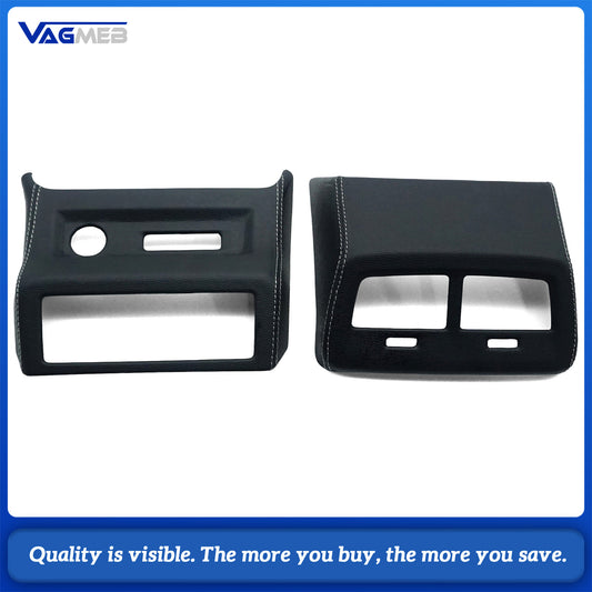 For Audi A6C8 A7 2023 2024 Rear Exhaust Air Outlet Anti-Kick Cover Leather Air Conditioning Protective Frame Car Interior Accessories