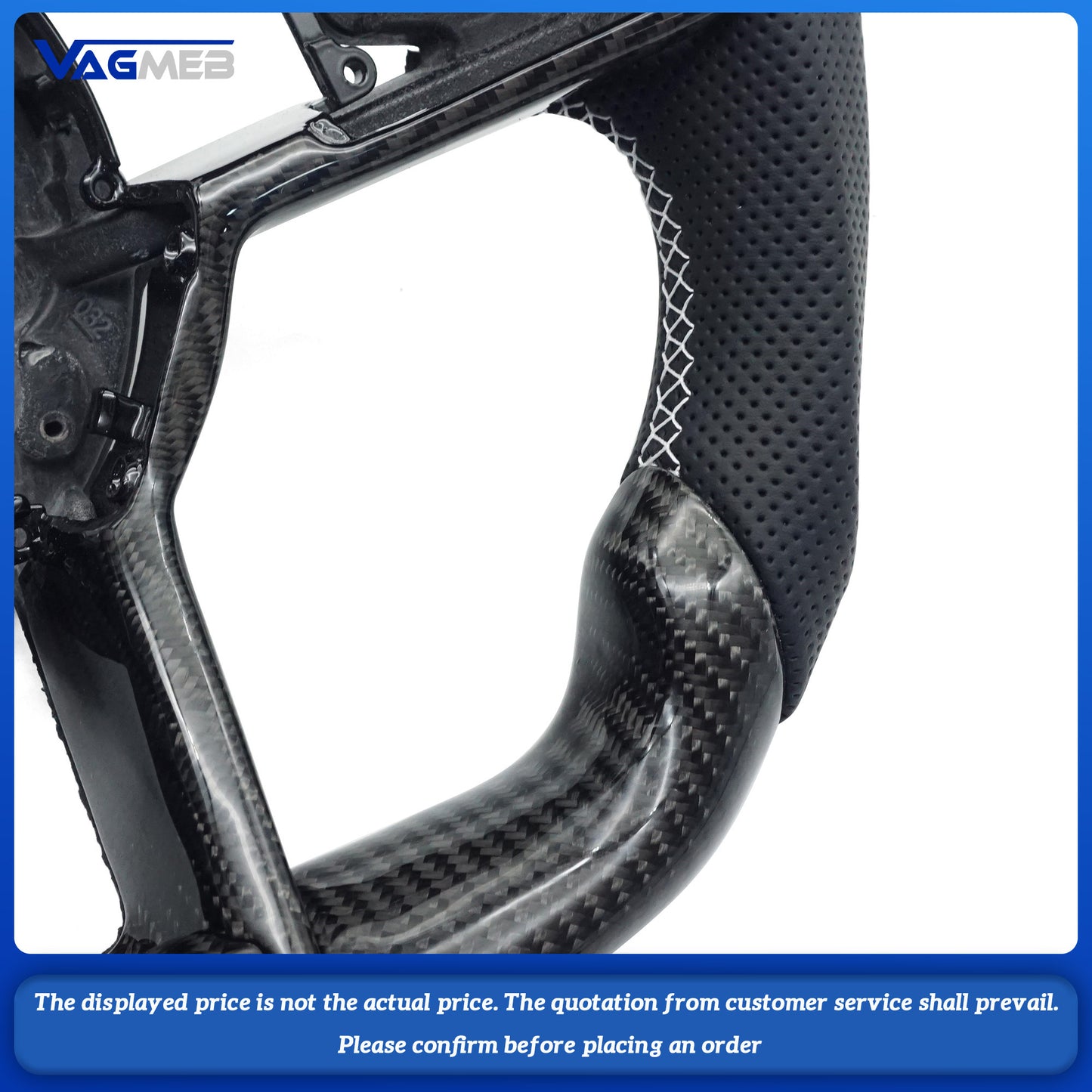 For Audi TT half-hole black line carbon fiber steering wheel
