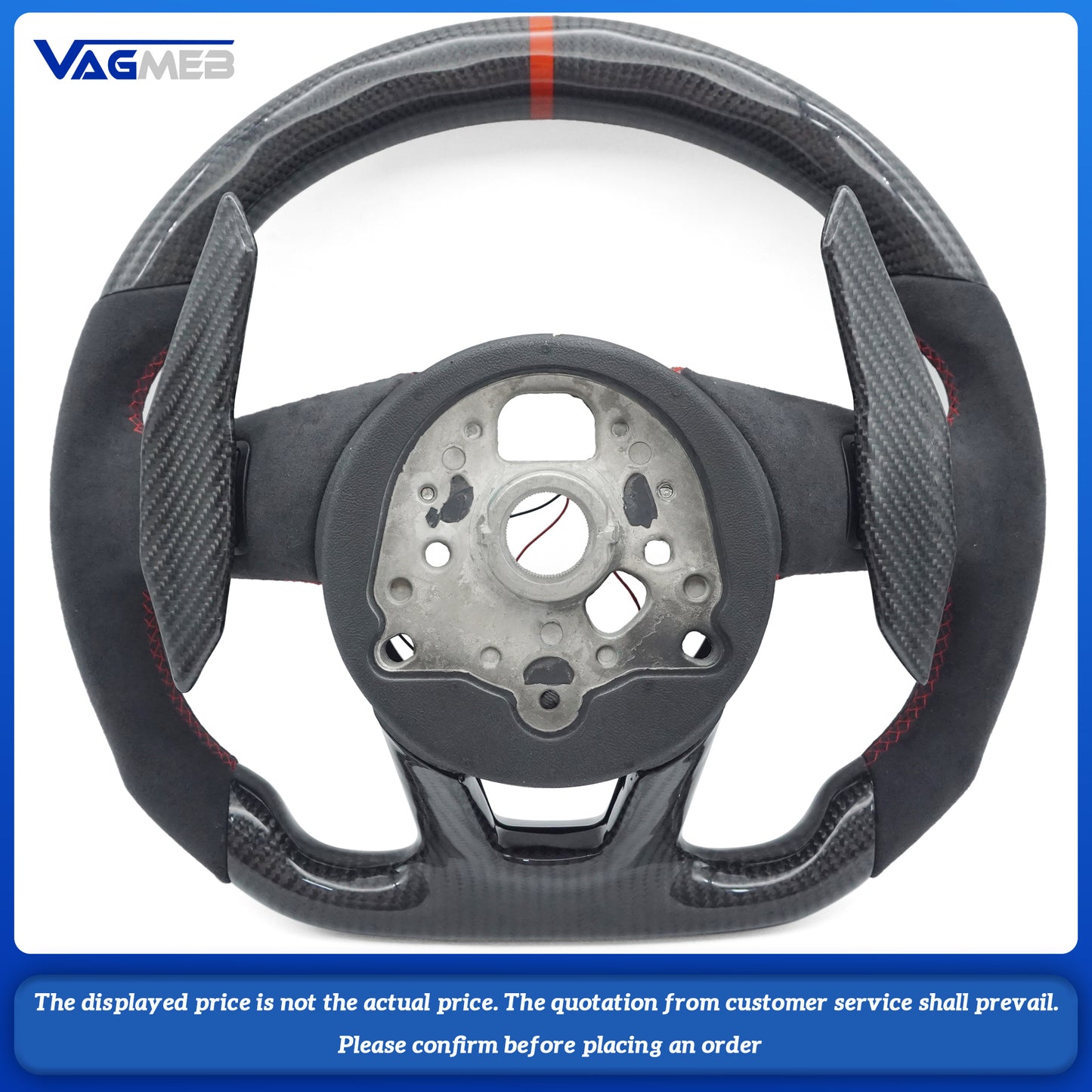 Custom led carbon fiber steering wheel paddle hole For Audi S RS Sline LOGO A4B9