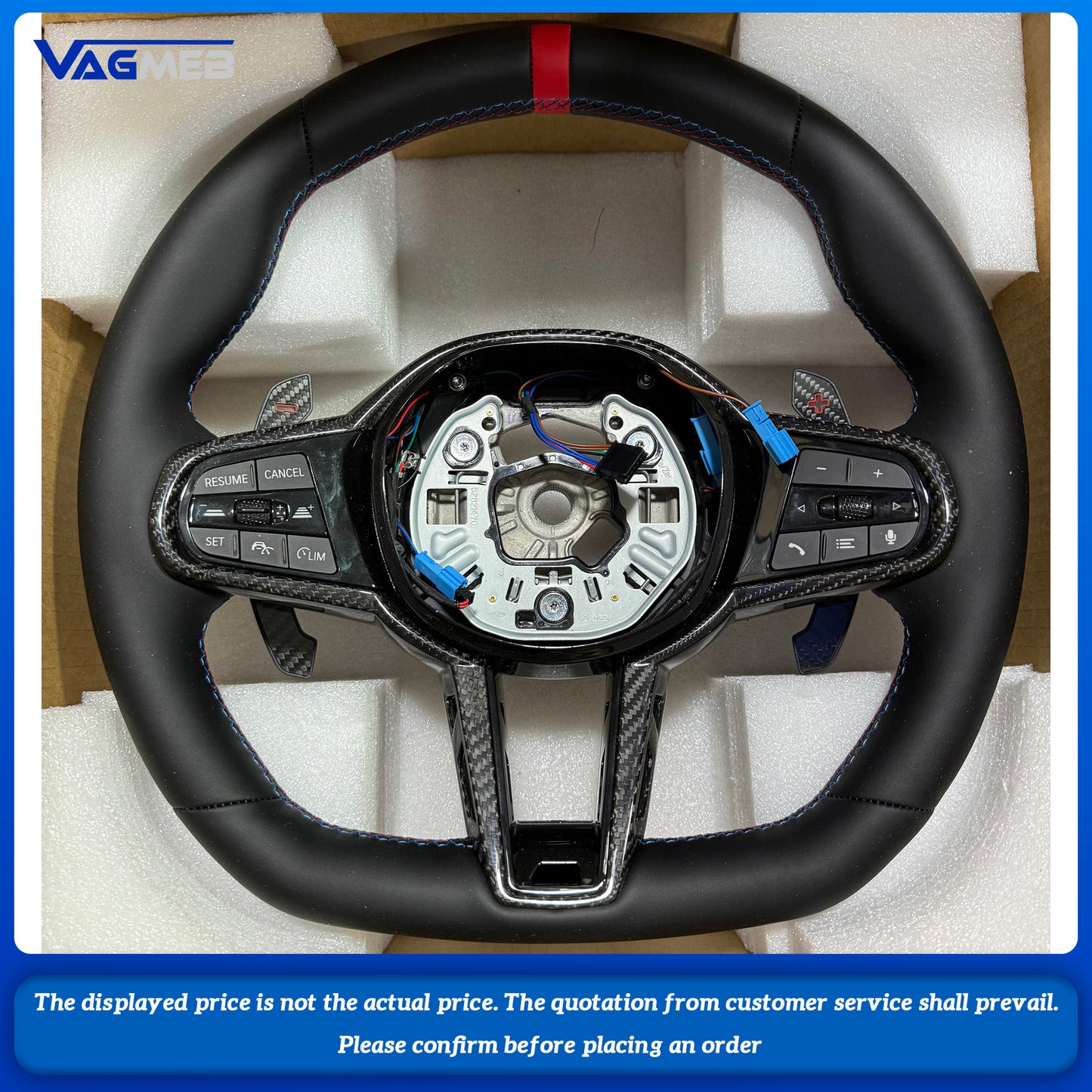 Sports Steering Wheel CS Nappa Leather For BMW 3 4 5 Series G20 G23 G26 G30 G32 G80 G82 G87 F90 G05 G06 G29 G42 Car Accessories