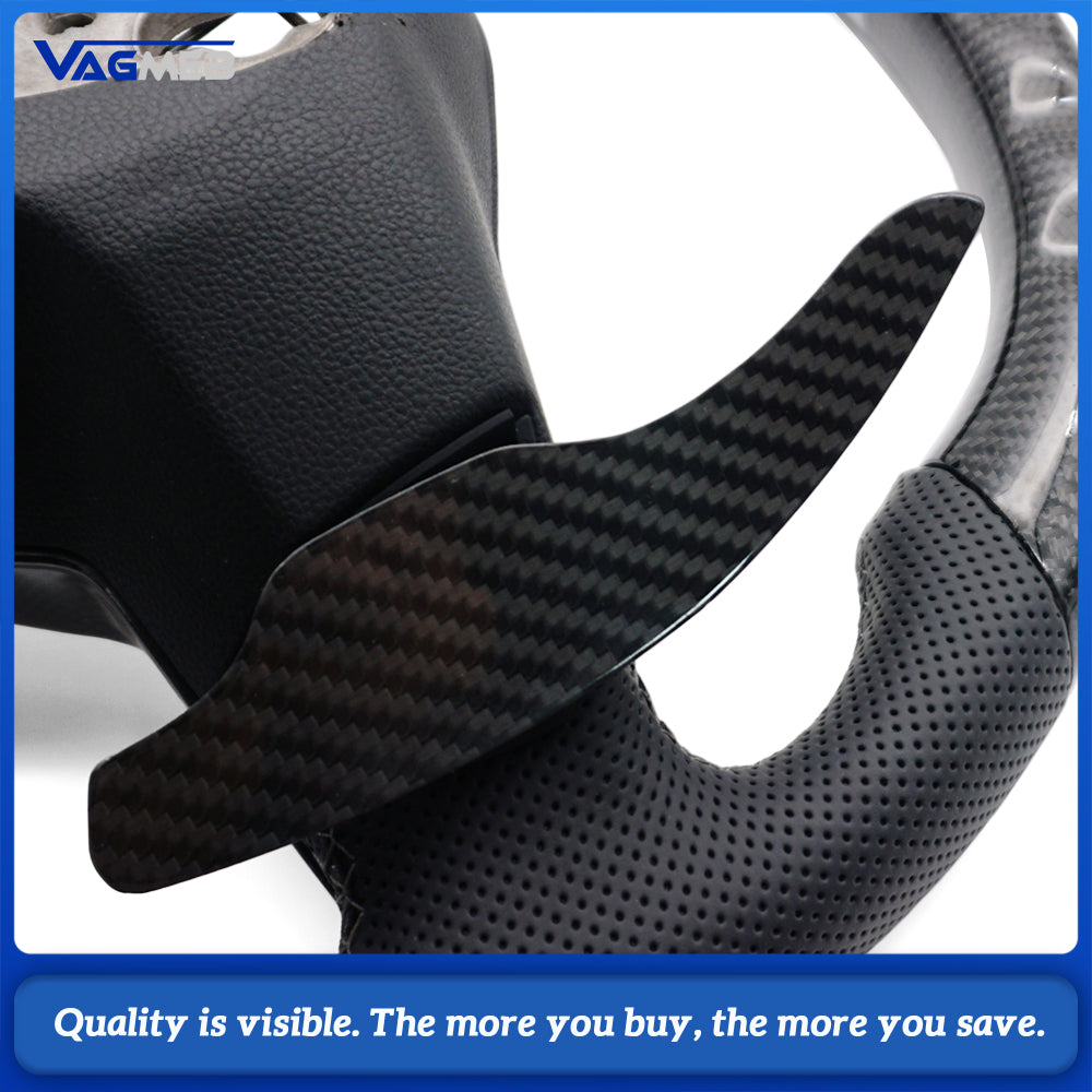 Customized Carbon Fiber Steering Wheel Leather For VW Golf 8 GTI R Line MK8 Car Accessories