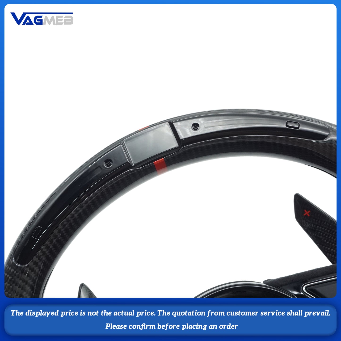 Custom led carbon fiber steering wheel paddle hole For Audi S RS Sline LOGO A4B9