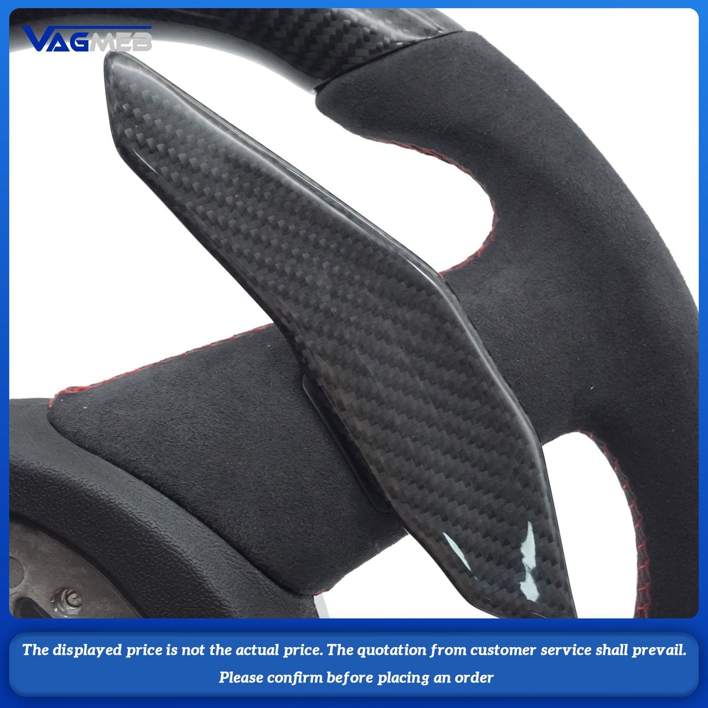 Custom led carbon fiber steering wheel paddle hole For Audi S RS Sline LOGO A4B9