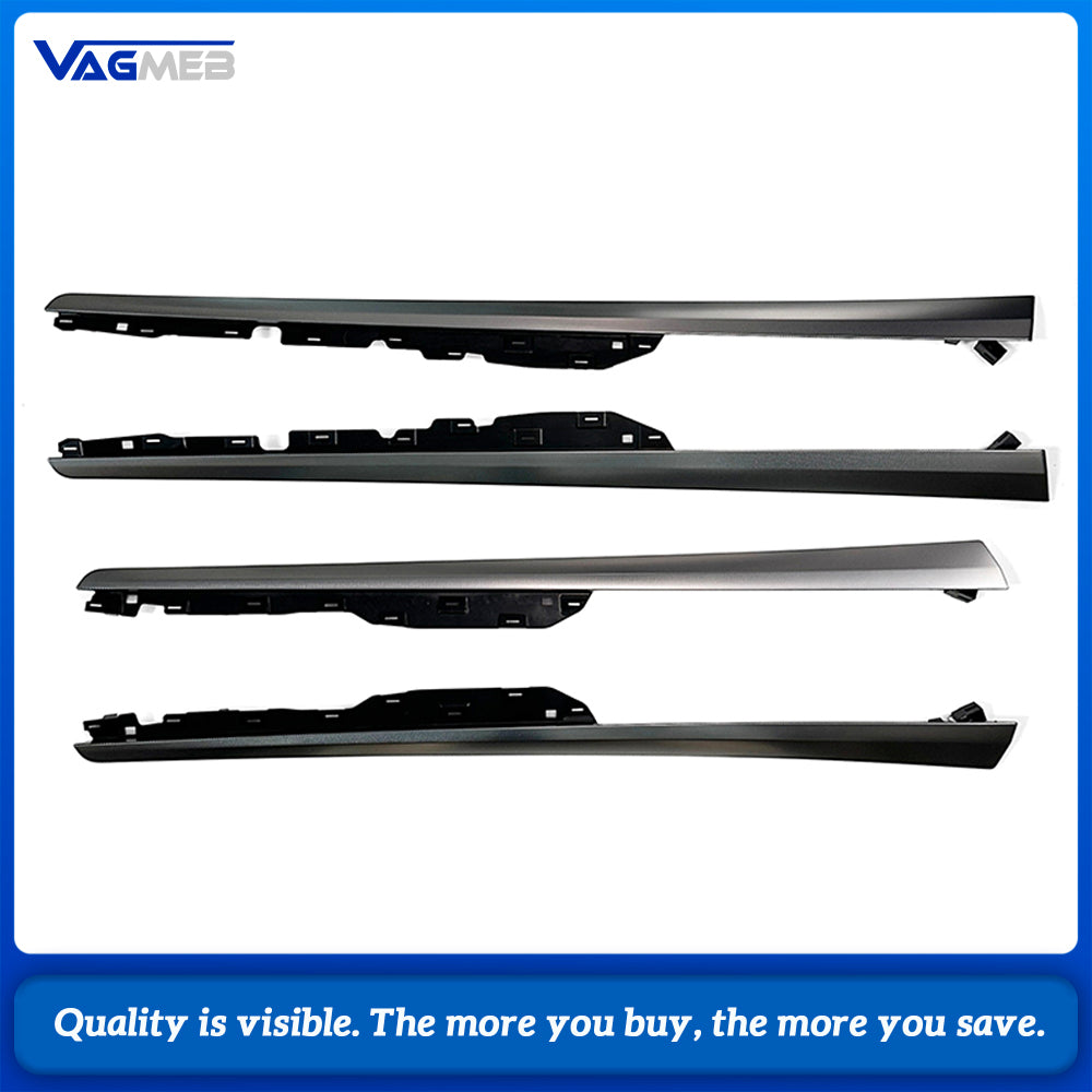 For VW Passat B8 Metallic Silver Mesh Dash Long & Short Molding + 4 Door Panel Decor Trim Kit 3GB 867 459/460/585/586   3GB 863 261A/262A