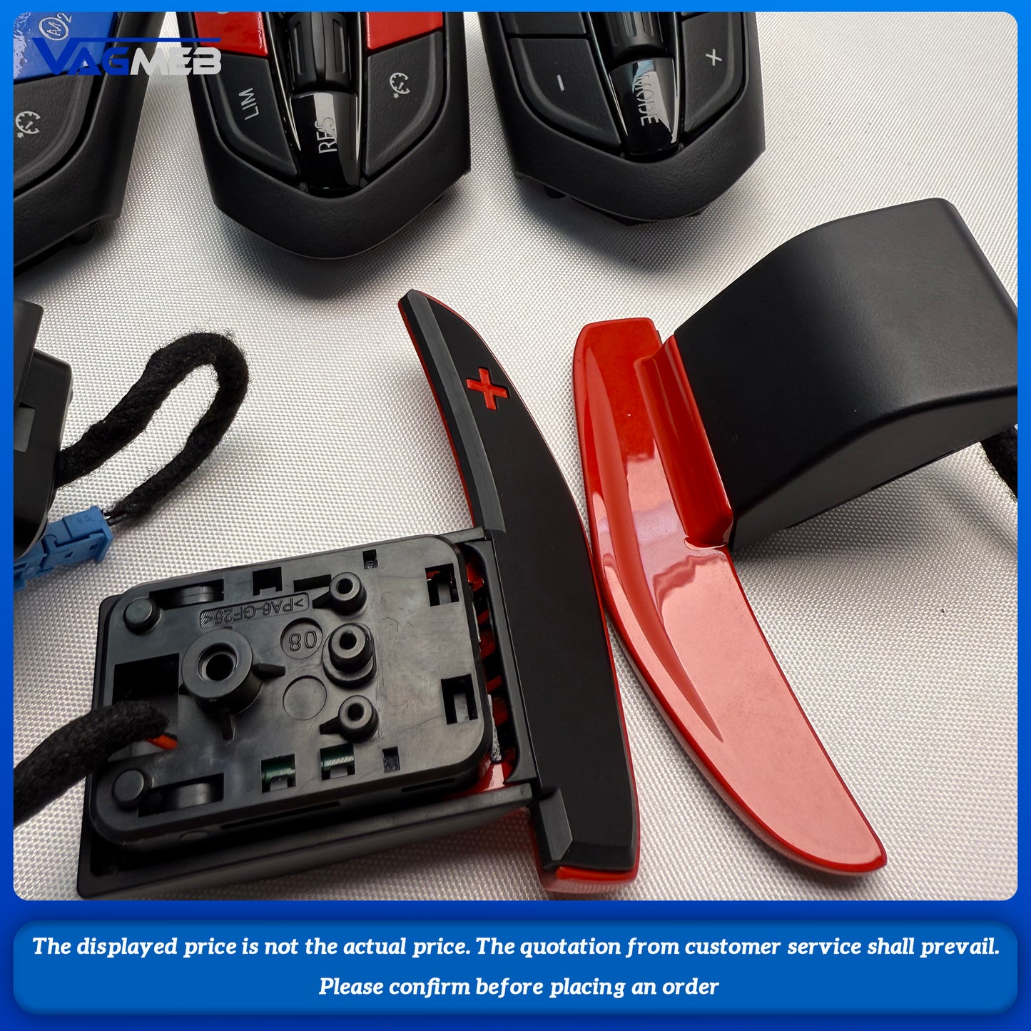 M power red Steering Wheel Covers Car Carbon Fiber M sport Steering Wheel Trim for BMW M2 F87 M3 F80 M4 F82 M5 F10 M6 F06