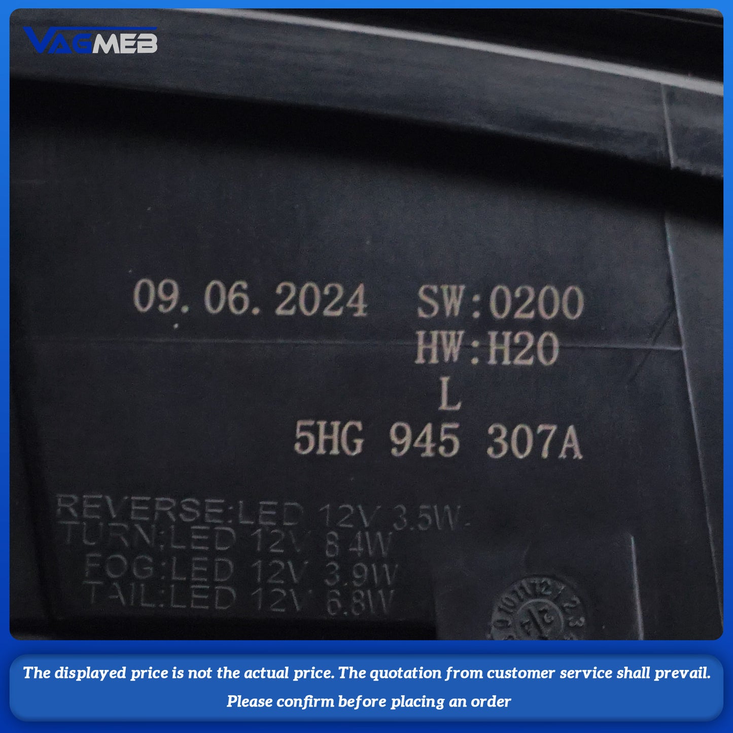 For VW Golf MK 8.5 R 2025 LED Rear Light Driving Lamp Brake Lamp Turn Signal Lamp