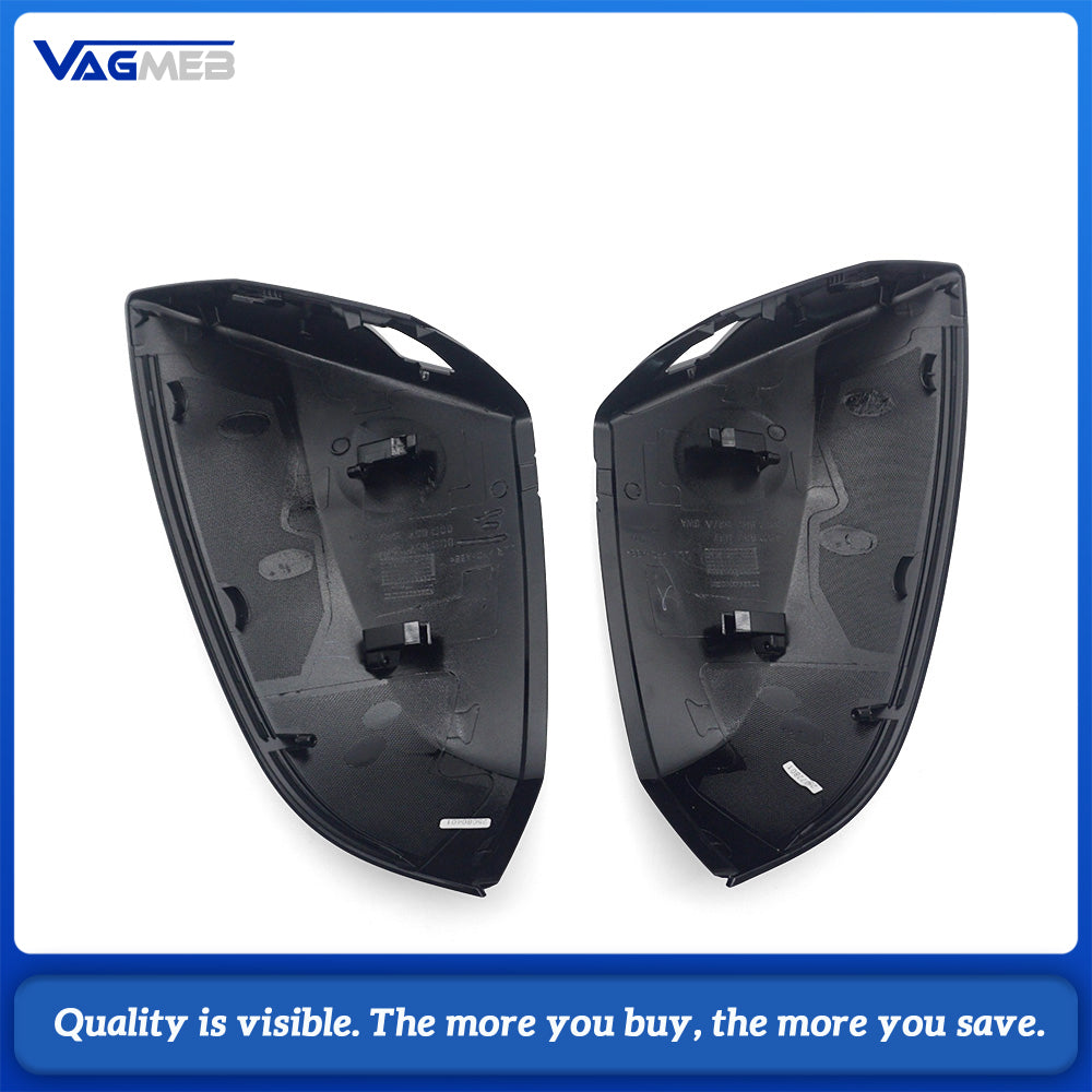 Complete Black Blind Spot Monitoring Mirror Caps Kit For Audi Q7 4M Lane Change Assist System Left & Right Rearview Mirror Housing Set