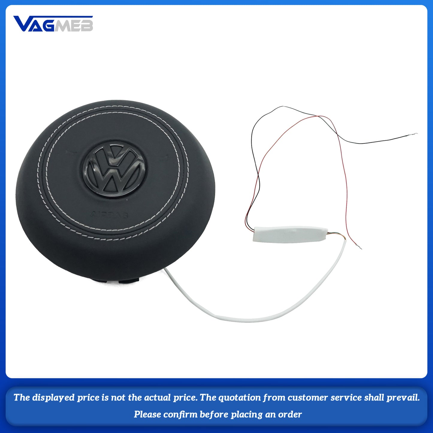 LED Steering wheel airbag cover multifunction Corrigan's line steering wheel For VW Golf MK7 Dermal white thread