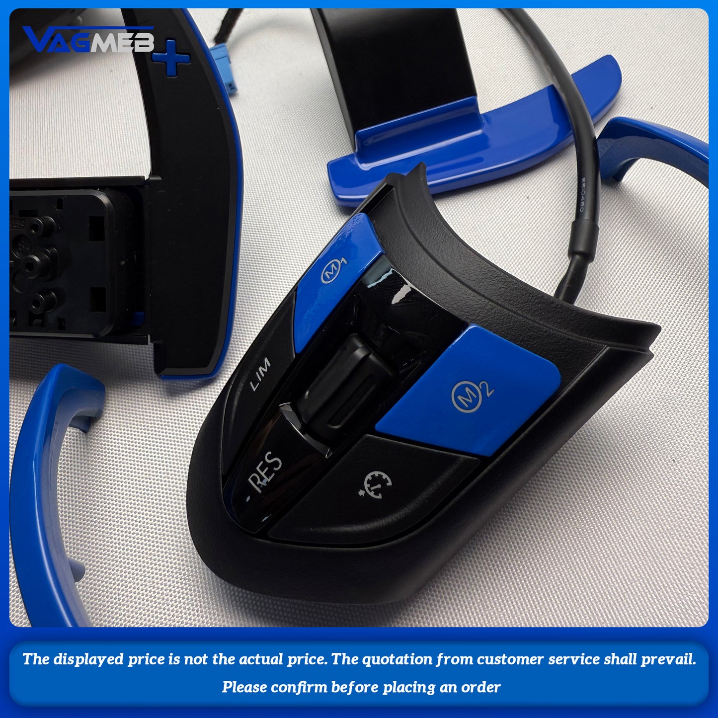 M power blue Steering Wheel Covers Car Carbon Fiber M sport Steering Wheel Trim for BMW M2 F87 M3 F80 M4 F82 M5 F10 M6 F06