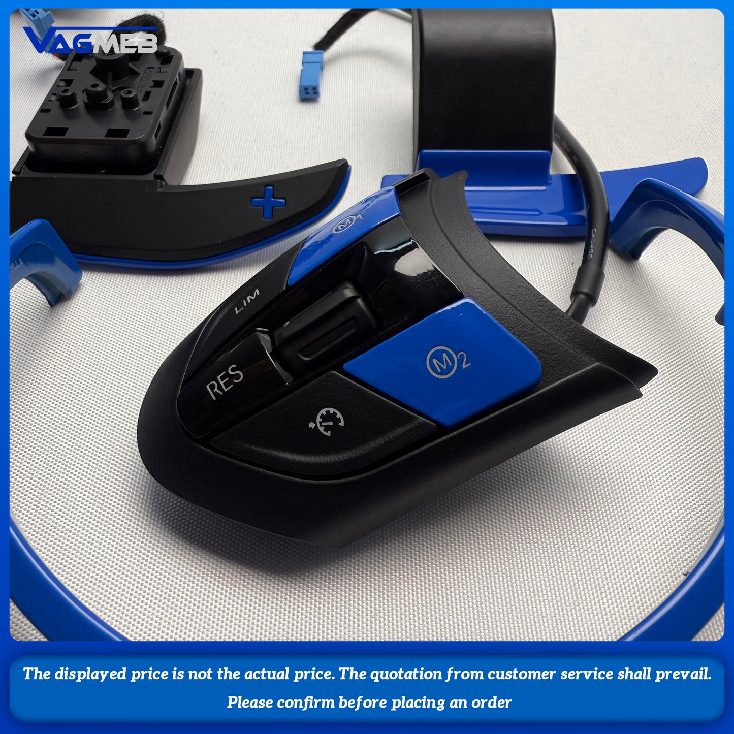 M power blue Steering Wheel Covers Car Carbon Fiber M sport Steering Wheel Trim for BMW M2 F87 M3 F80 M4 F82 M5 F10 M6 F06