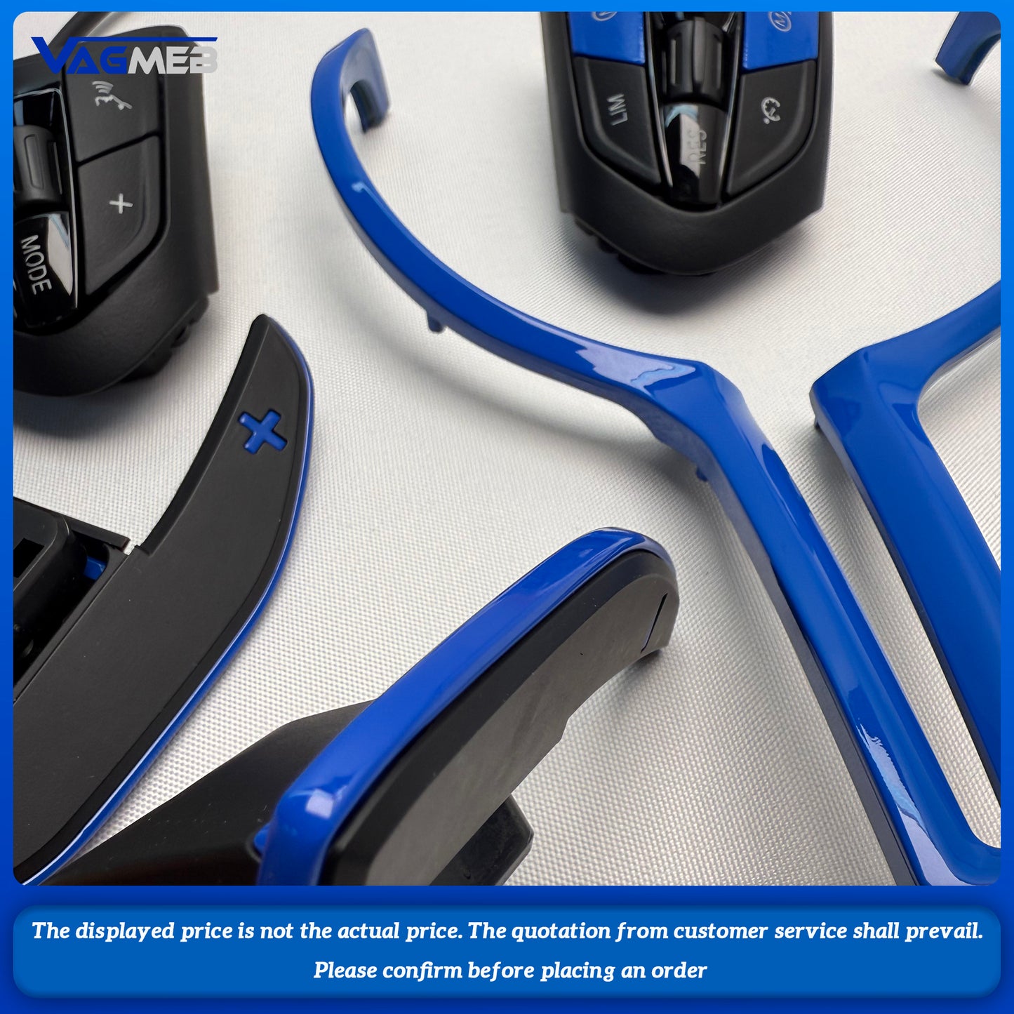 M power blue Steering Wheel Covers Car Carbon Fiber M sport Steering Wheel Trim for BMW M2 F87 M3 F80 M4 F82 M5 F10 M6 F06