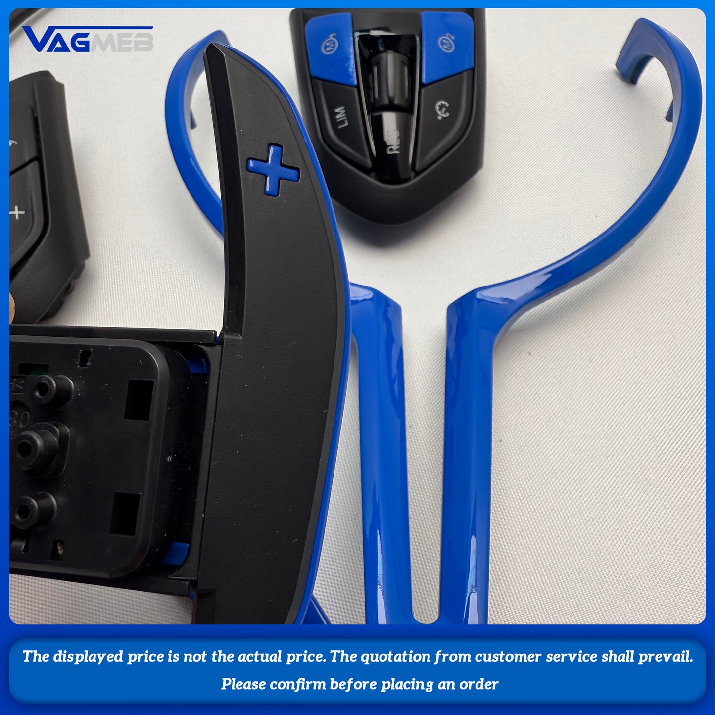 M power blue Steering Wheel Covers Car Carbon Fiber M sport Steering Wheel Trim for BMW M2 F87 M3 F80 M4 F82 M5 F10 M6 F06