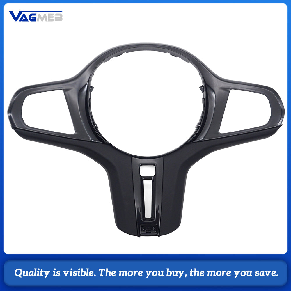 Car Piano Black Steering Wheel Button Decor Frame Trim For BMW G Series, Reserved Heating Switch Hole, No Backlight Hole For Buttons Replacement