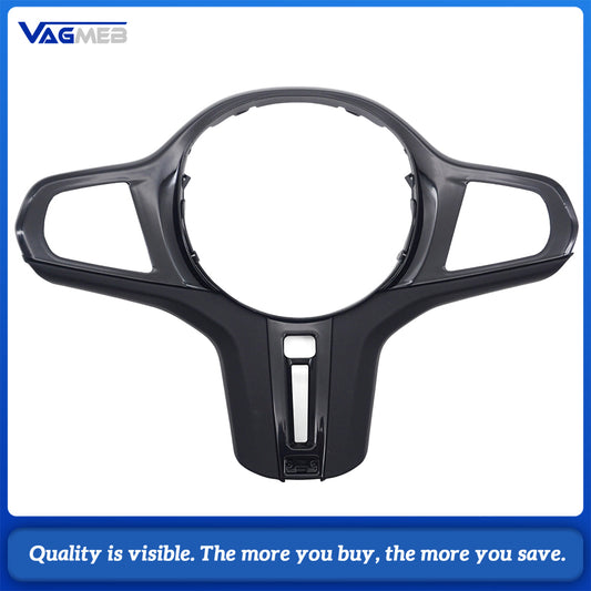 Car Piano Black Steering Wheel Button Decor Frame Trim For BMW G Series, Reserved Heating Switch Hole, No Backlight Hole For Buttons Replacement