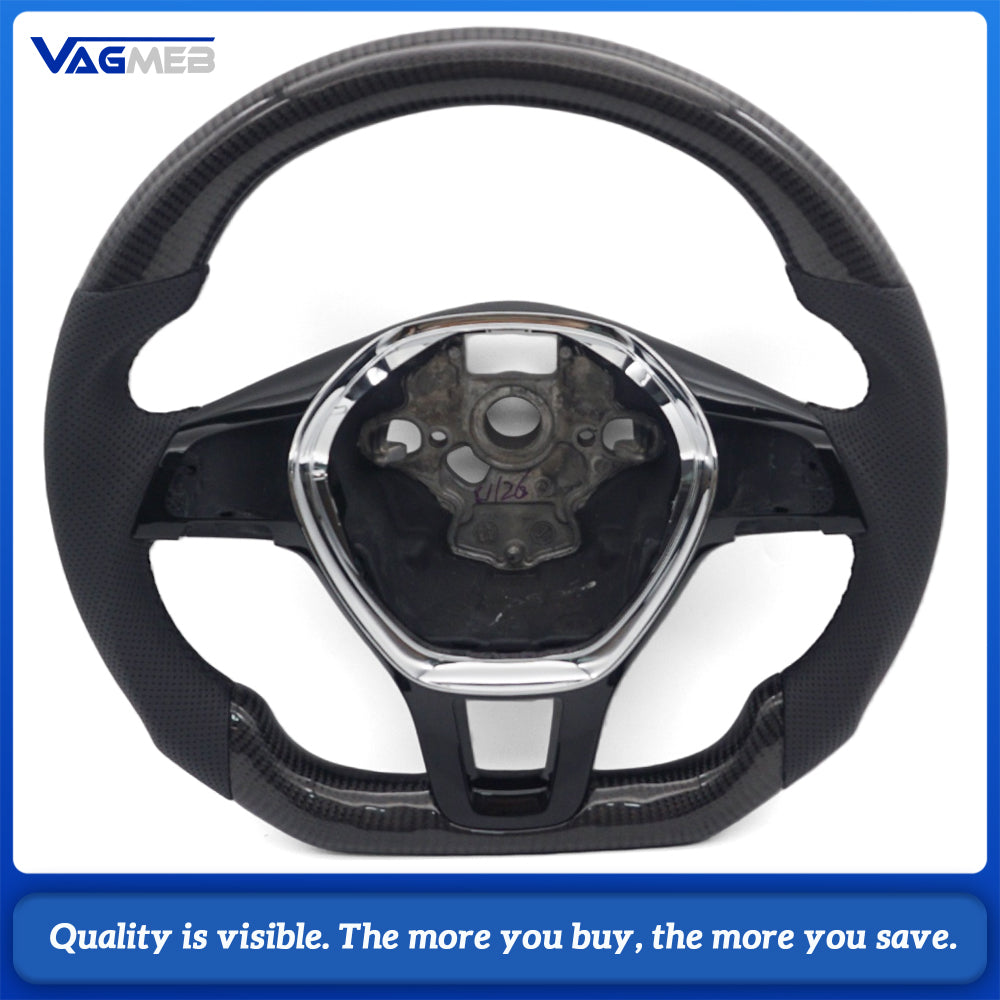 Carbon Fiber Semi Perforated Sports Steering Wheel,For VW GOLF 7 MK7 Transporter T6