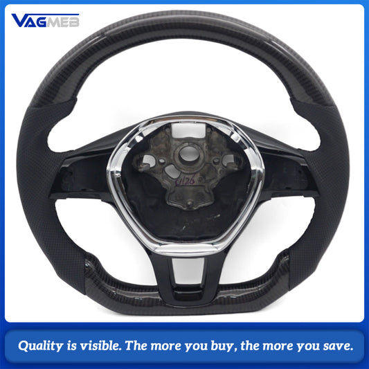 Carbon Fiber Semi Perforated Sports Steering Wheel,For VW GOLF 7 MK7 Transporter T6