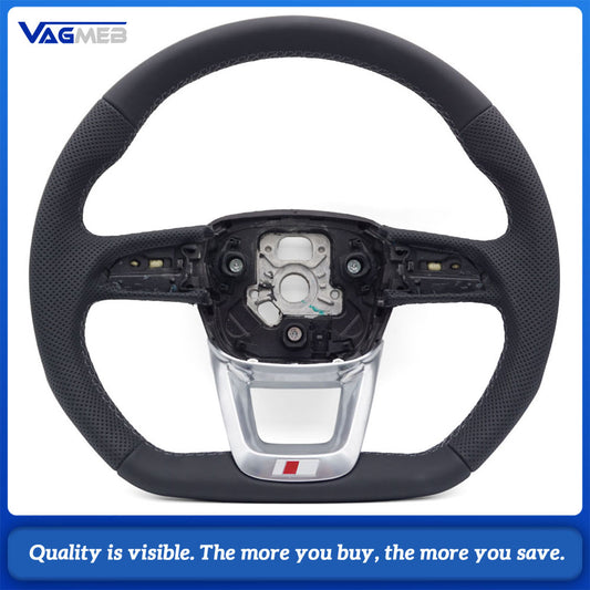 Perforated leather steering wheel for Audi Q5 FY Q7 4M Q8 S RS LOGO multifunctional steering wheel