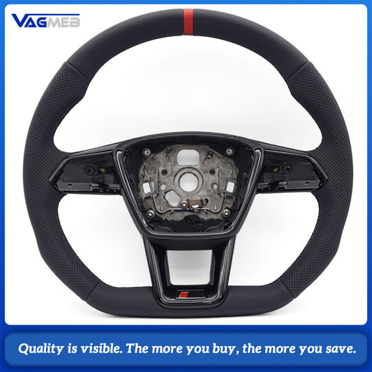 steering wheel suitable for Audi A6 C8 A7 black stitched leather flat bottomed steering wheel