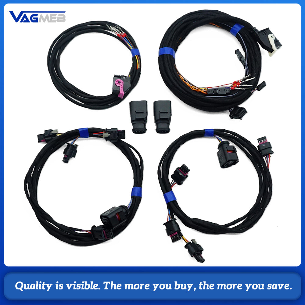 For VW Tiguan MK2 AD1 8K PDC OPS Parking Sensor Wiring Harness Cable Loom Upgrade Kit Front Rear Bumper Wire For VW Park Pilot Retrofit
