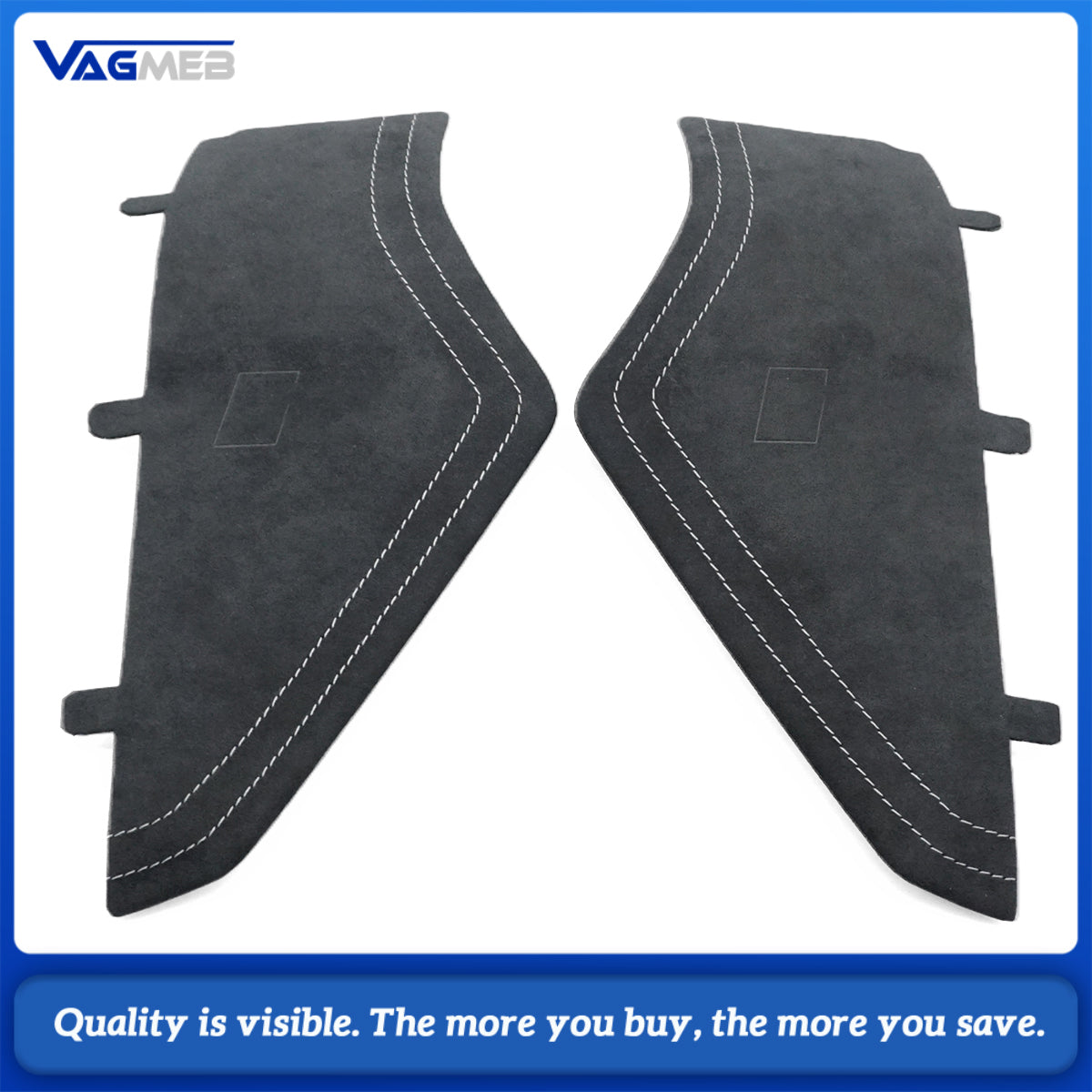 Premium Alcantara Dashboard Cover Fit for Audi A6C8 Red  Stitching , RS  S Emblem Logo