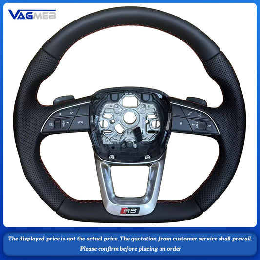 For Audi RS LOGO Q3 semi-perforated red multi-functional steering wheel without heating