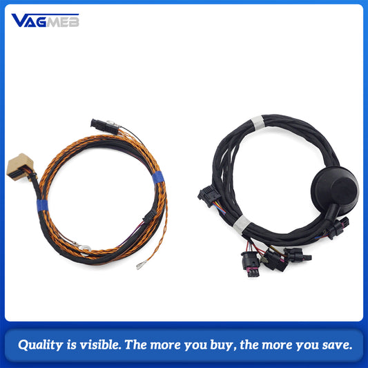 Rear 4K PDC Parking Radar Wiring Harness For VW PQ25 PQ35 Platform Rear Bumper 4‑Sensor Park Assist Retrofit Cable