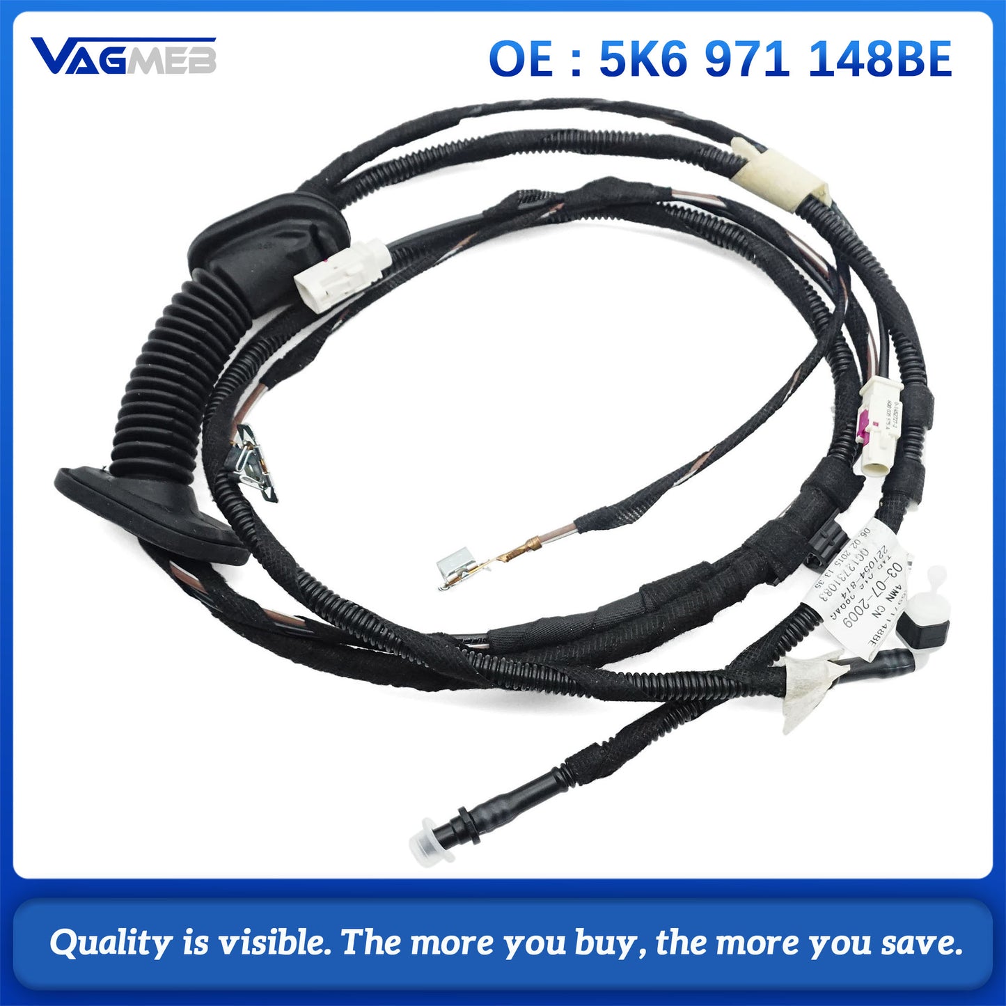 Right Tailgate Cable Line Wire Set With Diversity Window Aerial For VW Golf 5K6 971 148BE