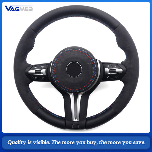 For BMW 3 Series F30 M Sport Steering Wheel Half Alcantara Tri-color Stitching