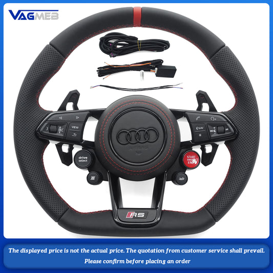 S RS Leather OEM Shape Custom Steering Wheel For Audi R8 Carbon Fiber Steering Wheel upgrade