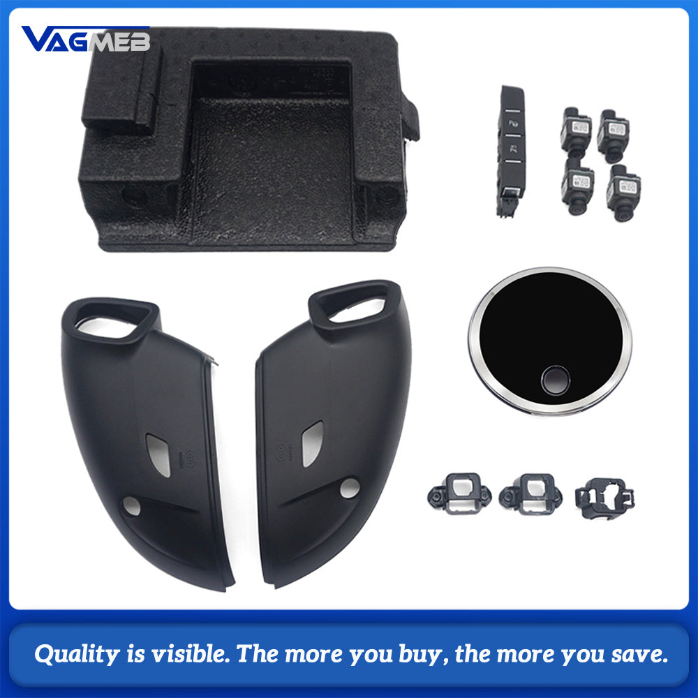 For VW Passat B8 Variant 2022 OEM 360 Bird View Camera Set Exclude Module & LVDS Harness Wagon Flip Logo Rear Camera Housing Replacement Kit