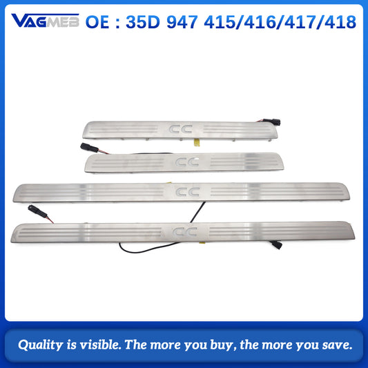 Car LED Door Sill Welcome Light Illuminated Scuff Plate Lamp Replacement Part 35D947415 35D947416 35D947417 35D947418 For VW CC