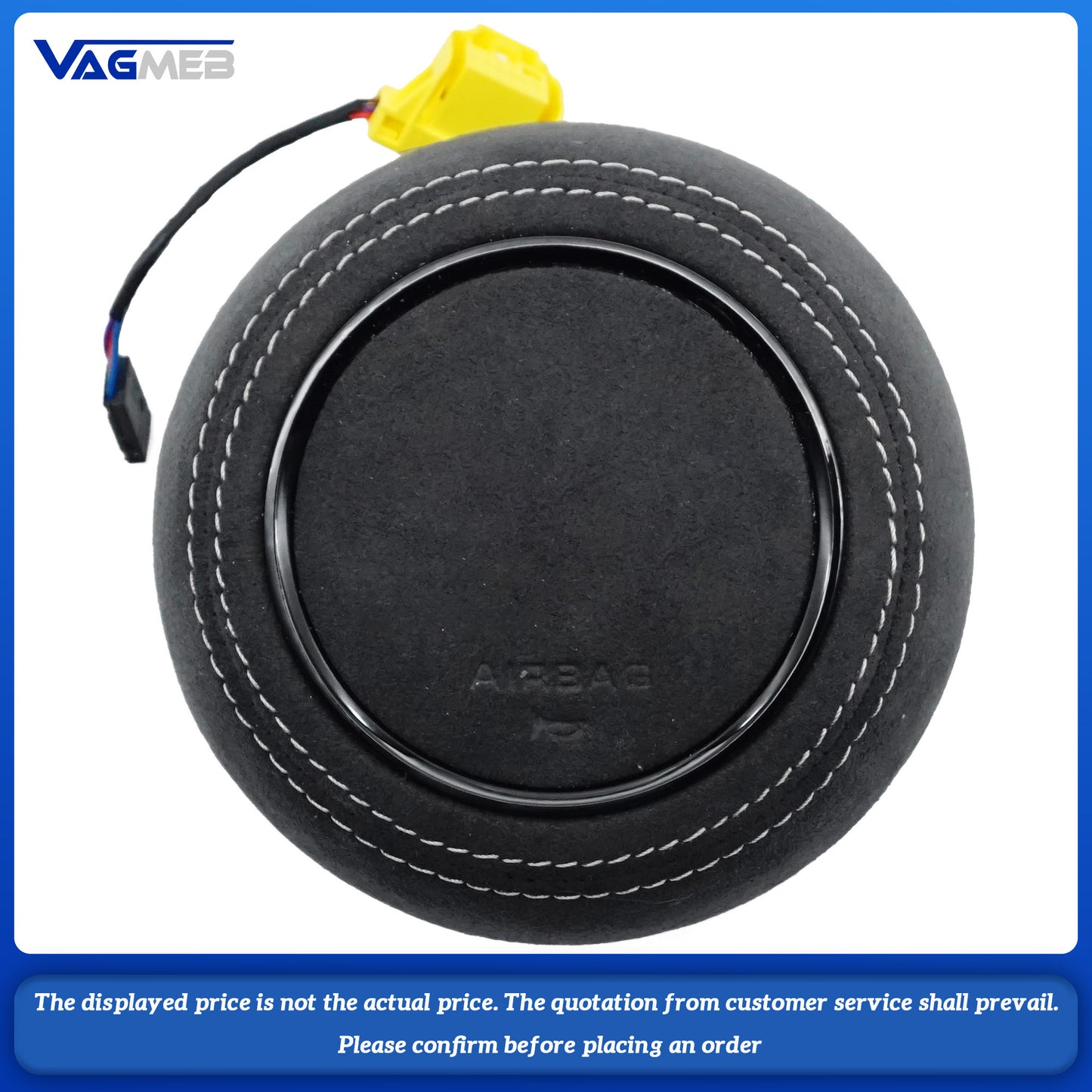 Steering wheel airbag cover multifunction steering wheel For Audi A4B9 Woolen light gray stripe