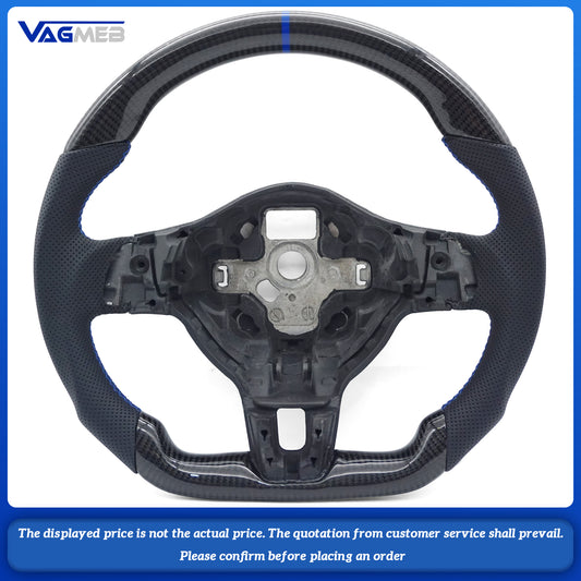 Carbon fiber leather sports steering wheel For VW Golf 6 GTI GTD R 2009-2013 Polo GTI Tiguan Passat R-Line, Car Accessories