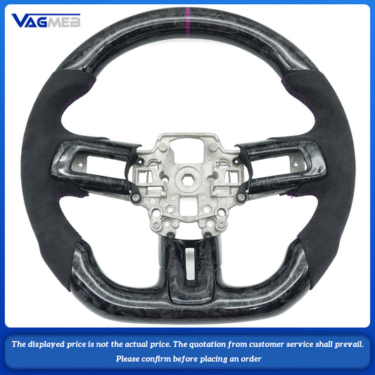 Customized Carbon Fiber Alcantara Leather Steering Wheel Fit for Ford Mustang 2015 -2022 GT Shelby