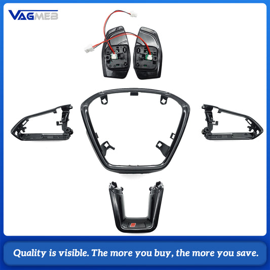 Customize Glossy Black Piano Paint flat bottom Steerinng Wheel Trim for Audi A6C8