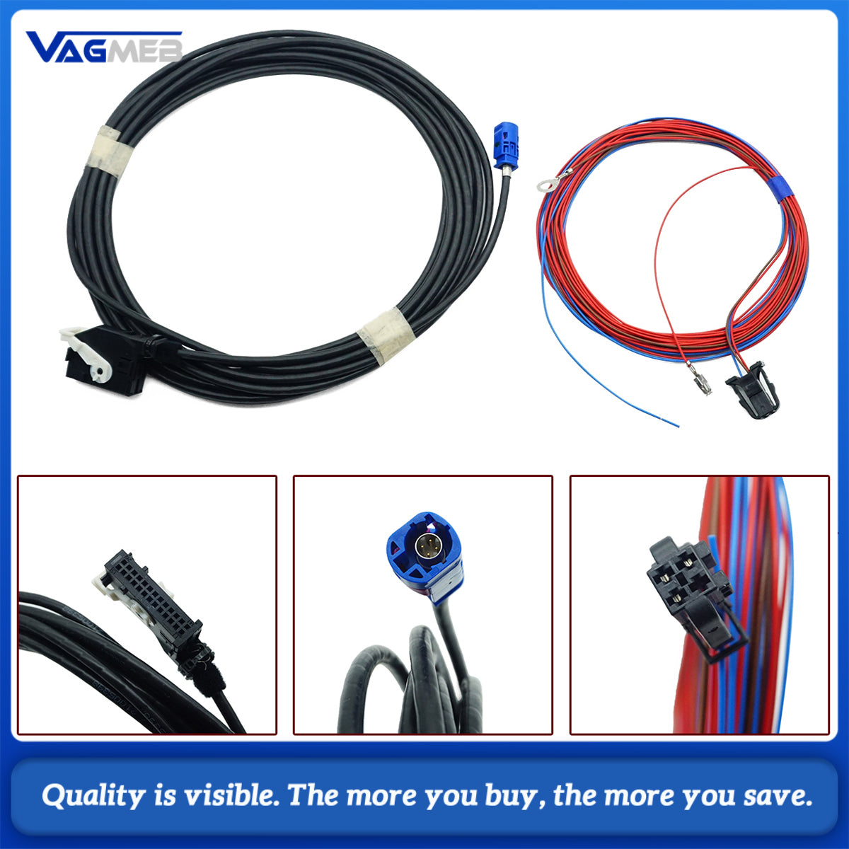 Car Reversing Camera Video Cable Wiring Harness For VW MIB Radio Unit Golf 7 MK7 Passat B8 Tiguan T-Roc Polo