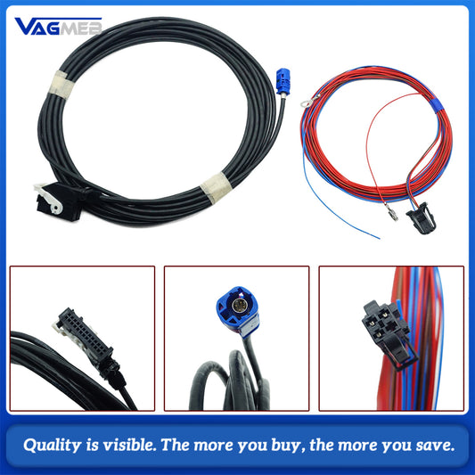 Car Reversing Camera Video Cable Wiring Harness For VW MIB Radio Unit Golf 7 MK7 Passat B8 Tiguan T-Roc Polo