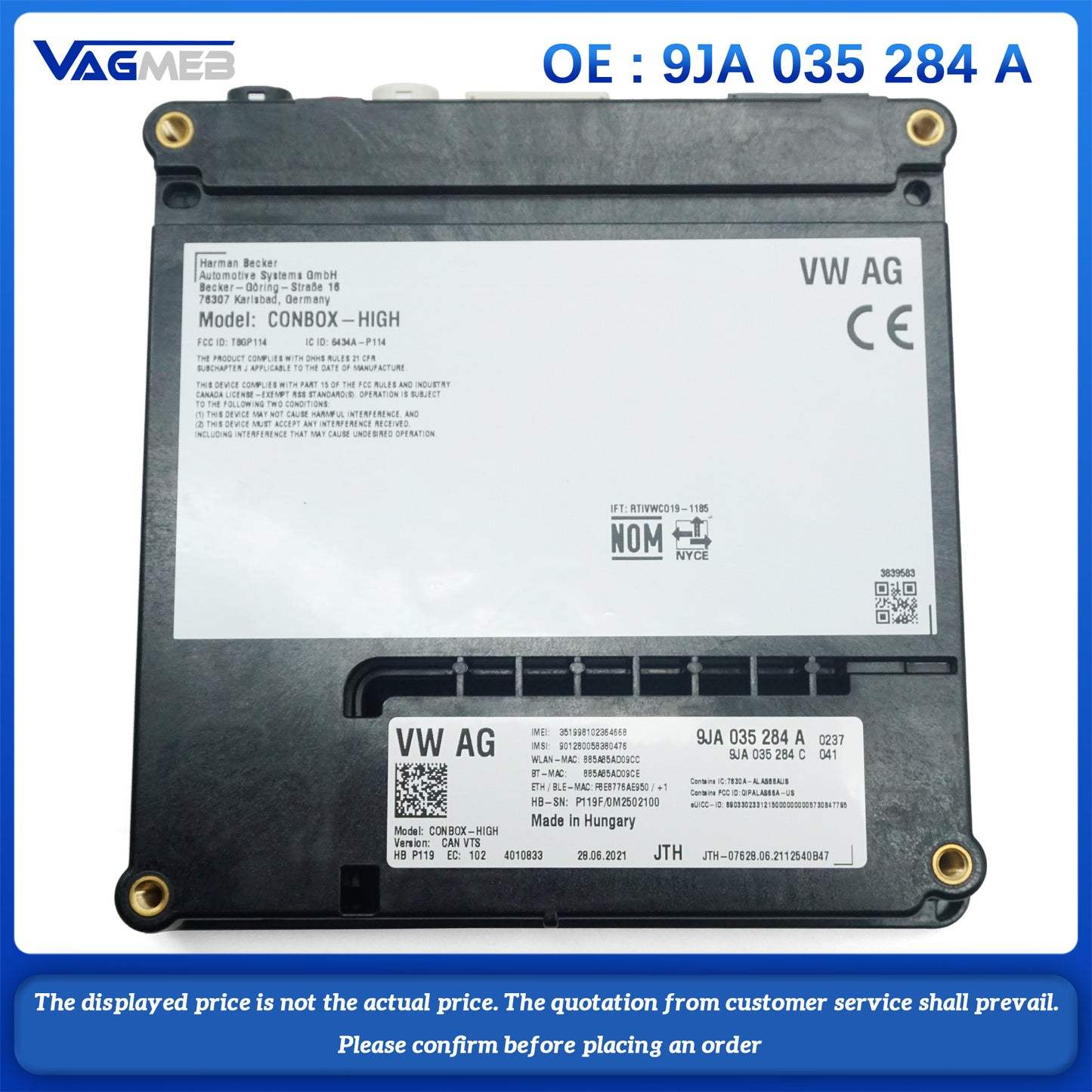 For Porsche Communication Module Computer Emergency Call Module Unit Control Unit 9JA 035 284 A
