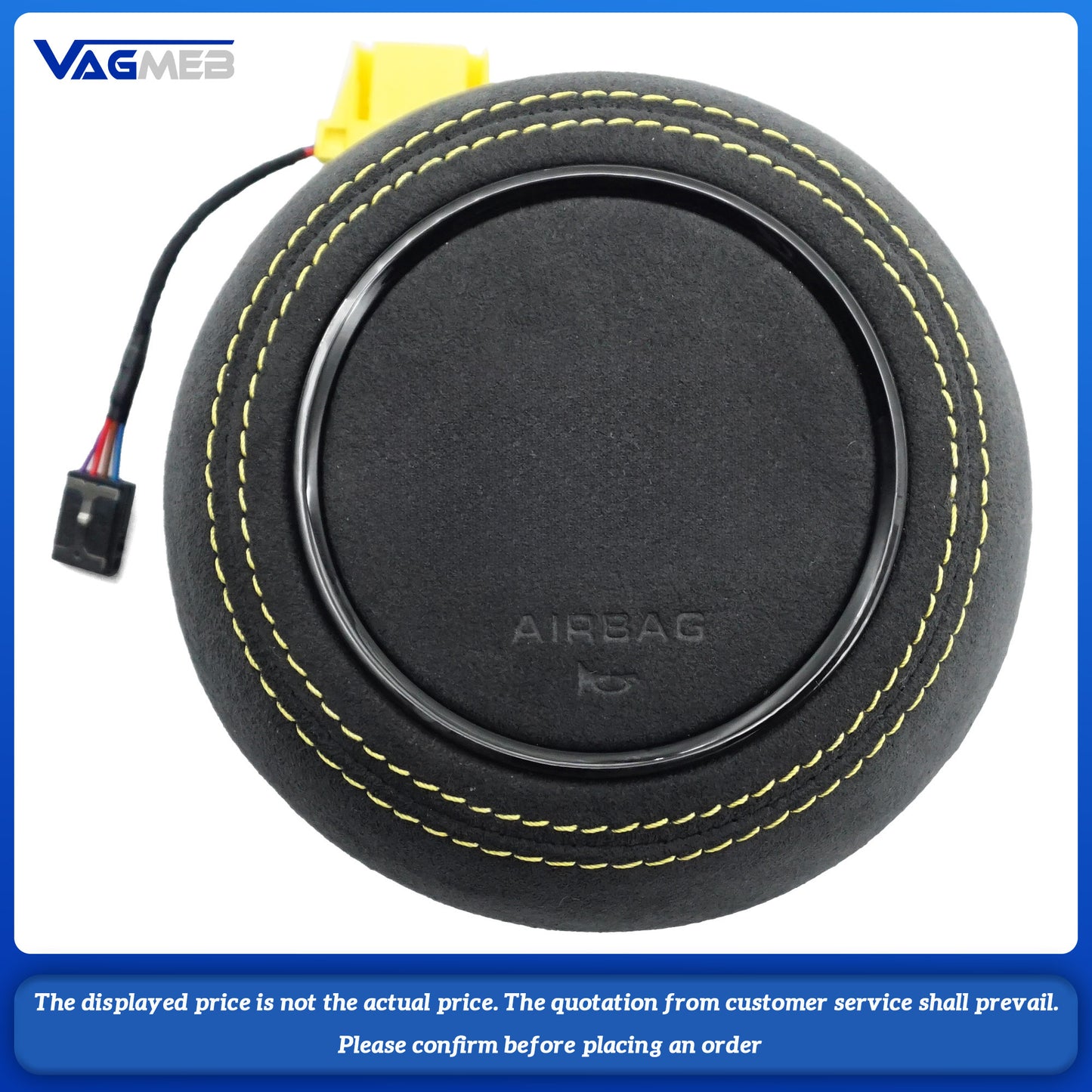 Steering wheel airbag cover multifunction steering wheel For Audi A4B9  yellow line
