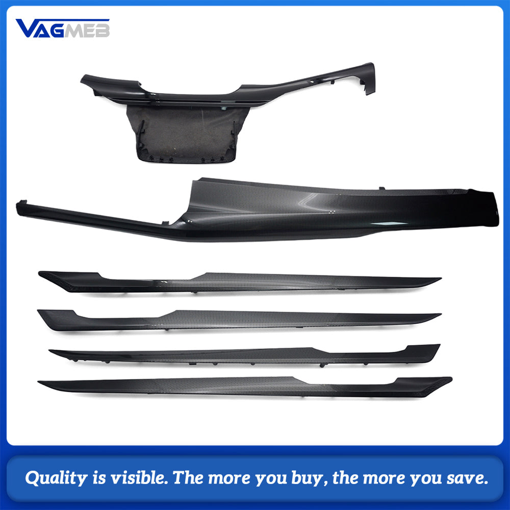 Full Interior Trim Kit Dashboard + Four Door Decor Panel Fit VW Golf 8 MK8 R-Line