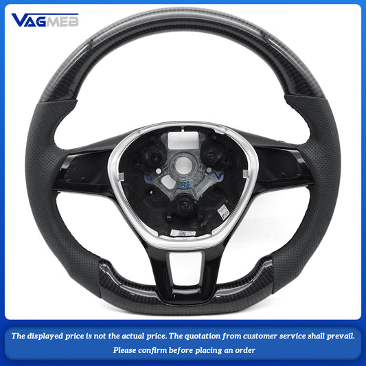 Replacement For VW caddy Leather Real Carbon Fiber Steering Wheel