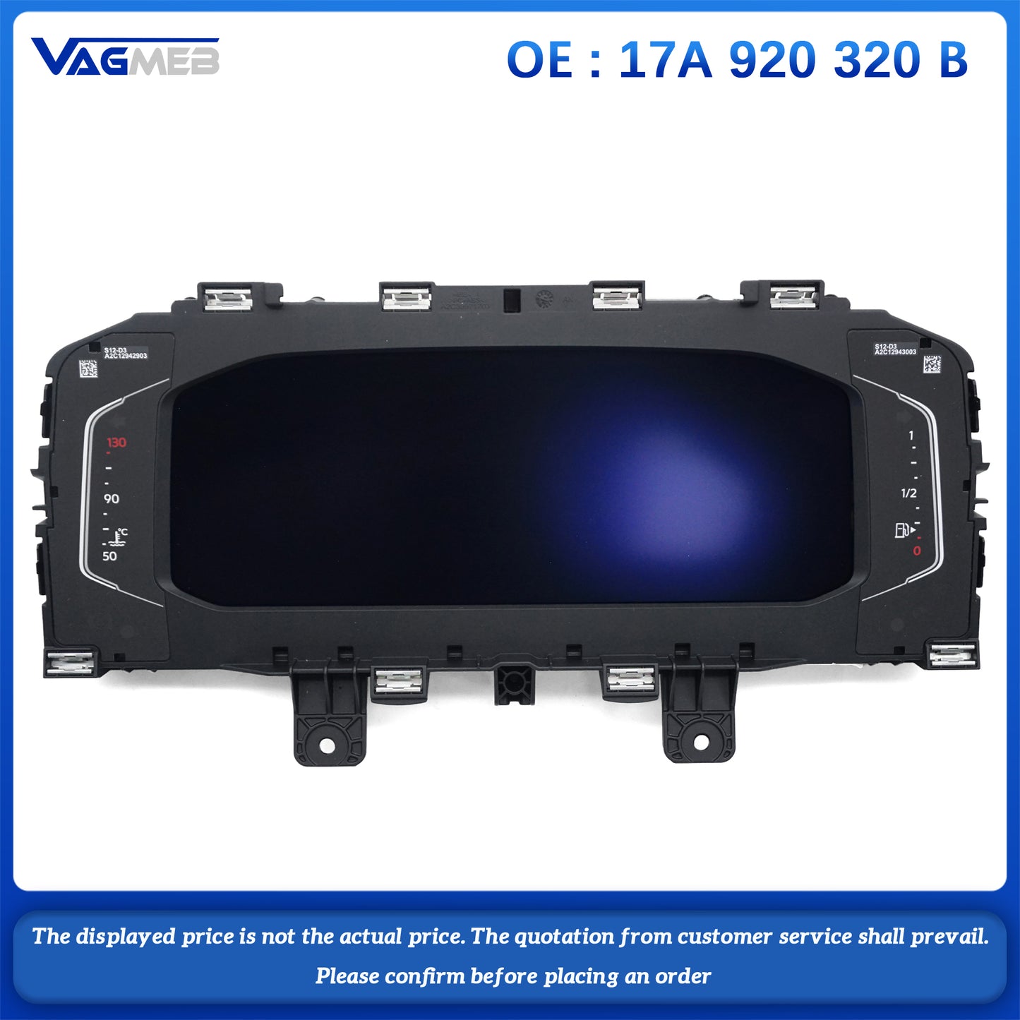 For VW Jetta MK7 T-ROC TAO Ethernet Virtual Cockpit LCD Instrument Panel  17A 920 320 B