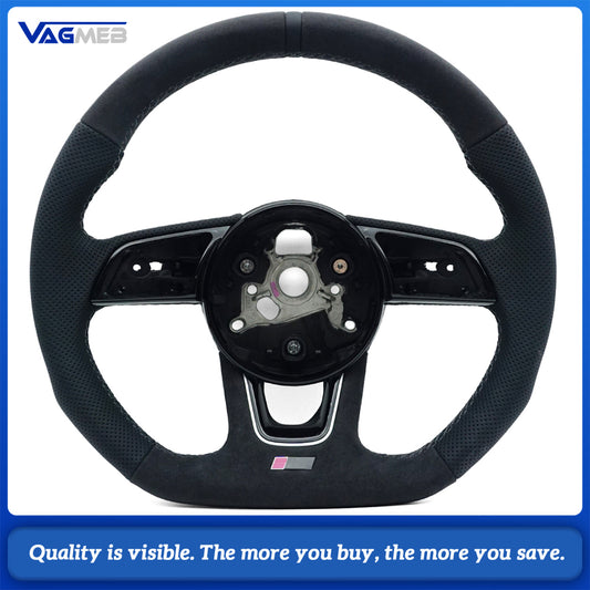 For Audi A4 B9  Sports Style Semi-perforated Leather Steering Wheel