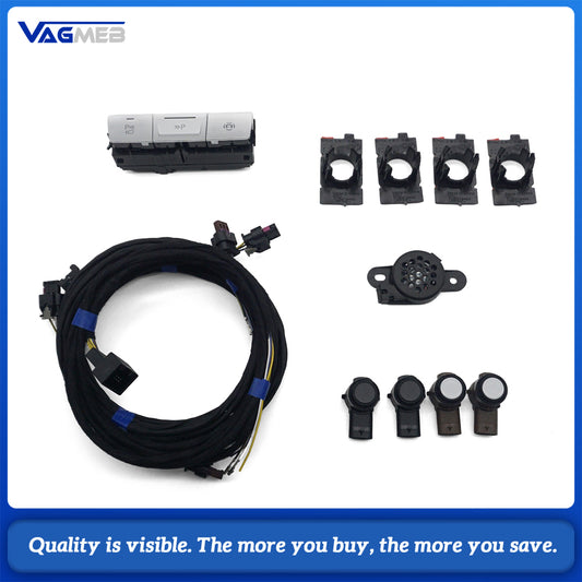 For Audi RSQ8 8 Sensor Upgrade To 12 Ultrasonic Parking Radar Complete Retrofit Kit Front Rear Surround PDC System