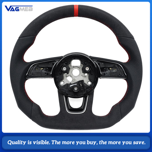 Sports style car steering wheel suitable for A4 S4 B9 A3 S3 8V RS4 RS5 A5 S5 2017-2024 leather steering wheel car accessories