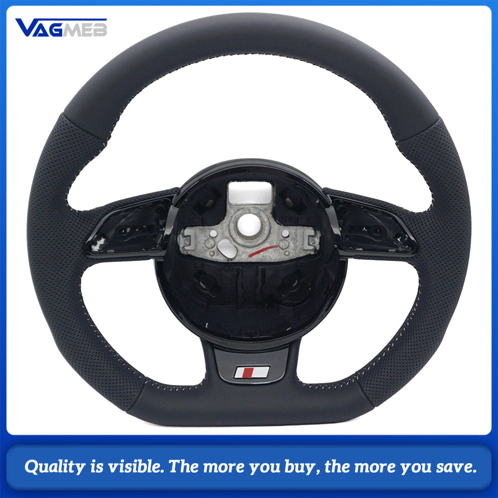 Leather material sports style steering wheel For Audi A4B8 steering wheel accessories, car accessories